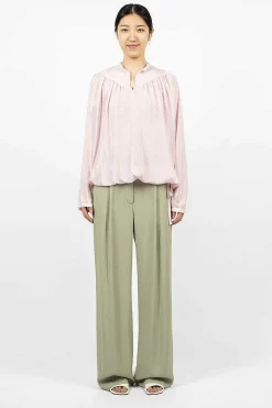 Silk Drawstring Blouse Blush