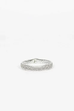 Silver Embroidered A Bracelet 5