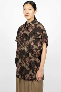 Sleeveless Floral Overshirt