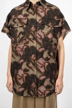 Sleeveless Floral Overshirt