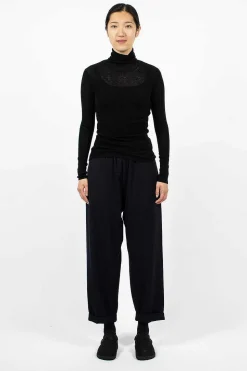 Slim Rib Turtleneck Black