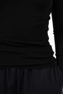Slim Rib Turtleneck Black
