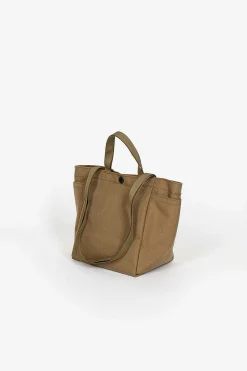 Small Side Pocket Tote Khaki