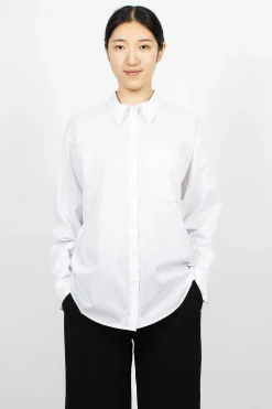 Striped Button-Up Shirt White
