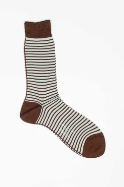 Striped High Sock Brown/Mint