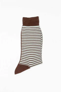 Striped High Sock Brown/Mint