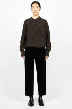 Tab Waist Tapered Trouser Black