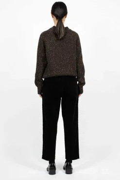 Tab Waist Tapered Trouser Black