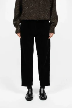 Tab Waist Tapered Trouser Black
