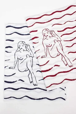 Tenugui Towel 2 Pack Blue/Red