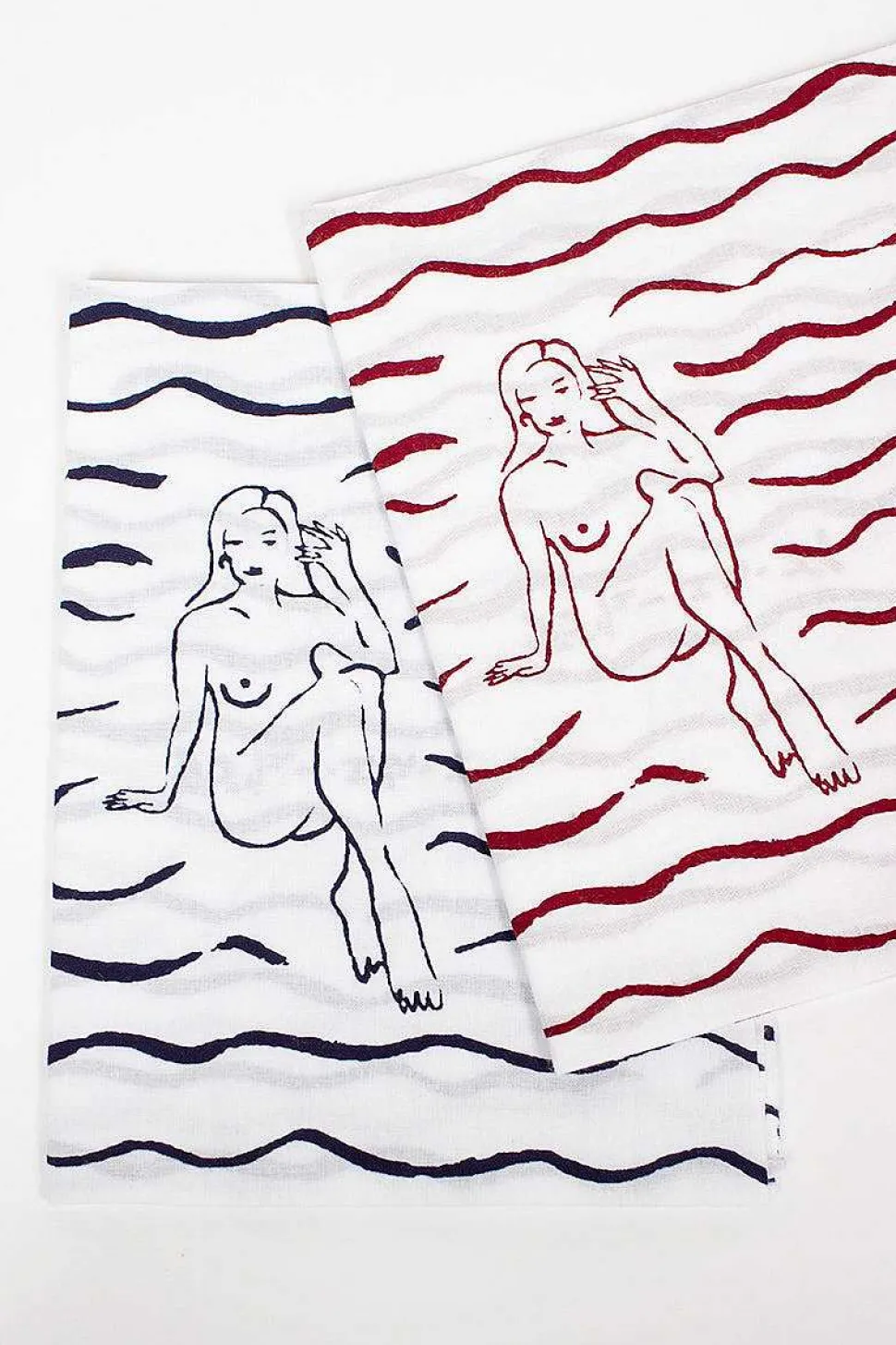Tenugui Towel 2 Pack Blue/Red