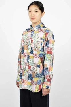 19Th Century Shirt Multi Floral Patchwork