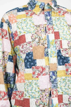 19Th Century Shirt Multi Floral Patchwork