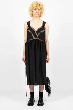 Tie Slip Dress Black