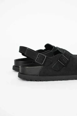 Tokio Suede Clog Black