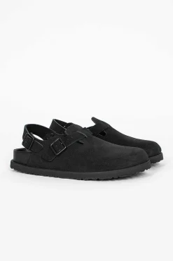 Tokio Suede Clog Black