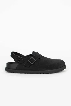Tokio Suede Clog Black