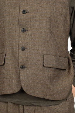 Two Tone Vest Brown Old Check