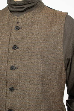 Two Tone Vest Brown Old Check
