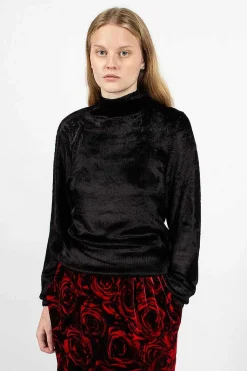 Velvet Effect Jumper Black