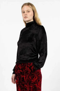 Velvet Effect Jumper Black