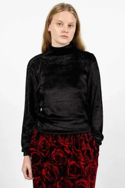 Velvet Effect Jumper Black