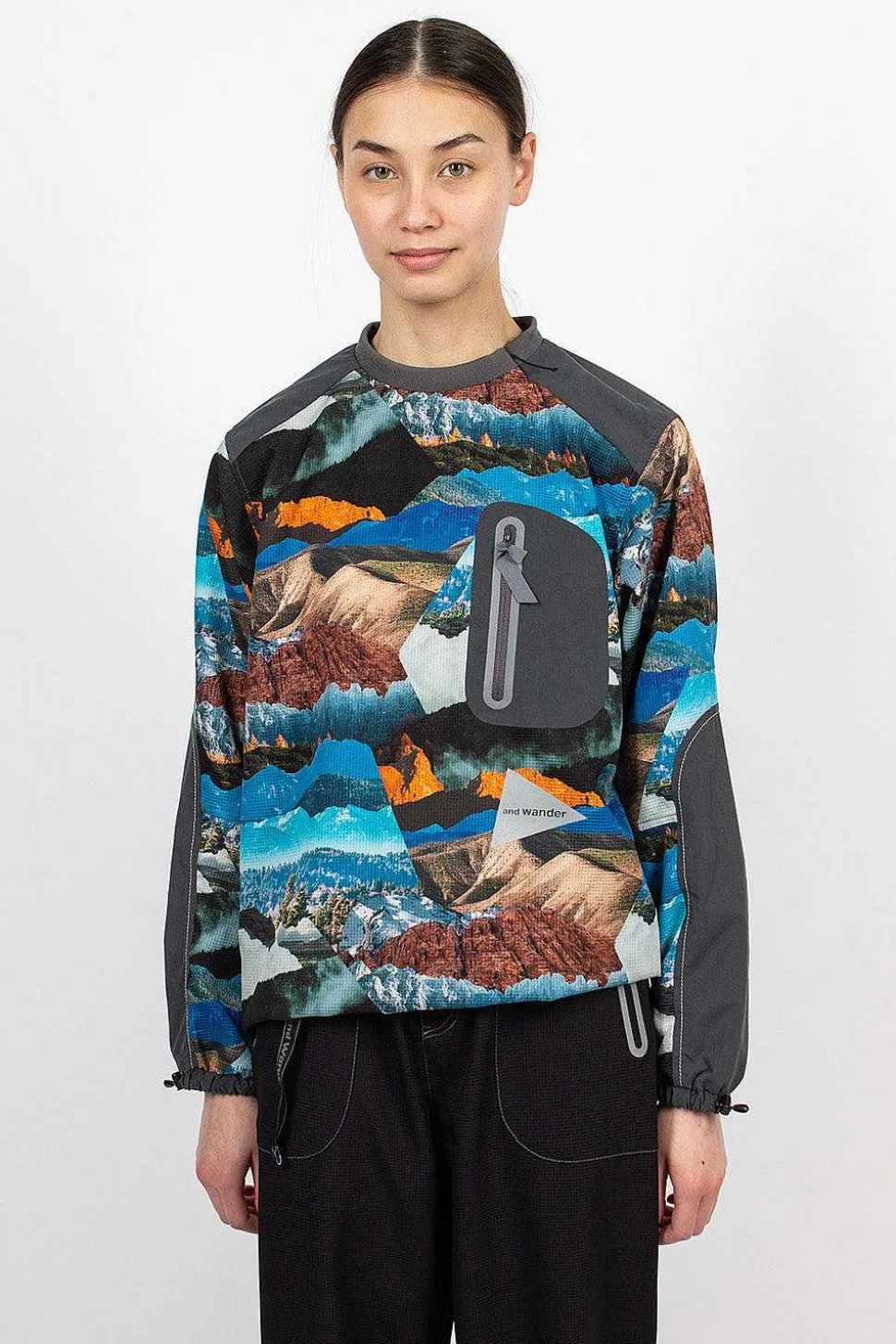 Vent Printed Pullover Blue