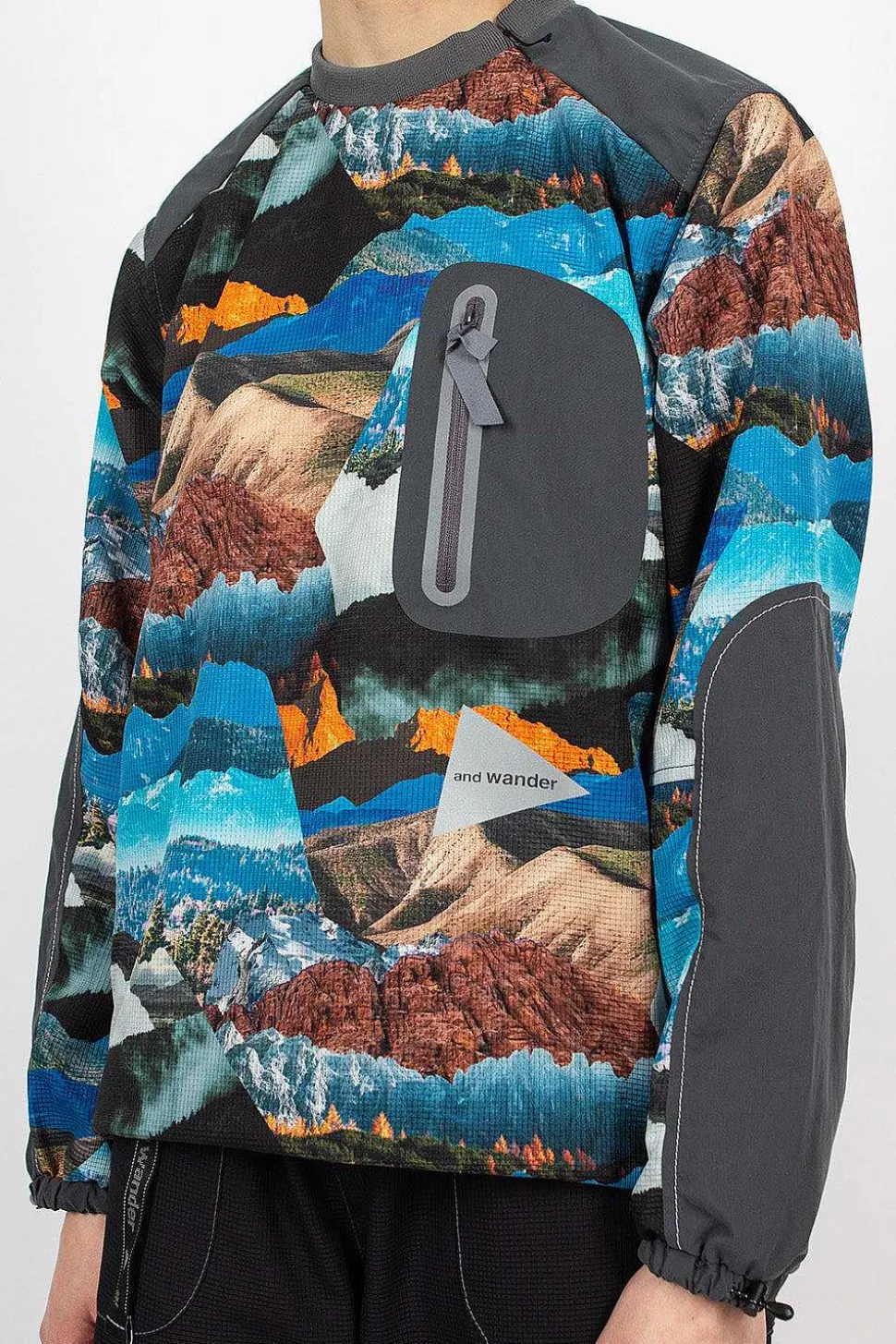 Vent Printed Pullover Blue