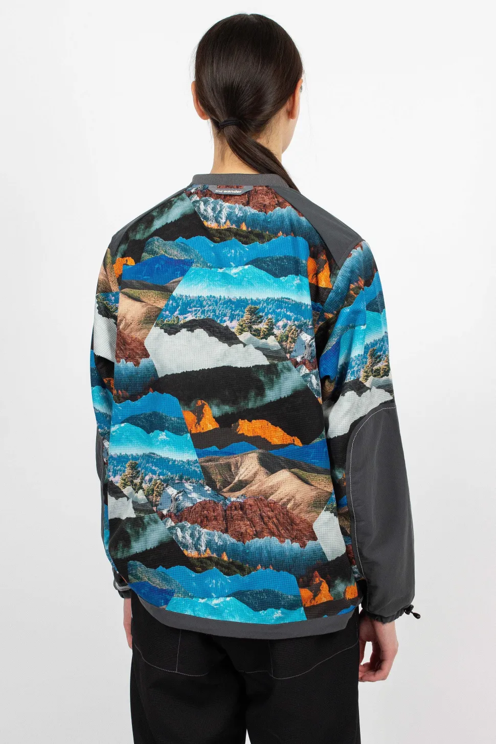 Vent Printed Pullover Blue
