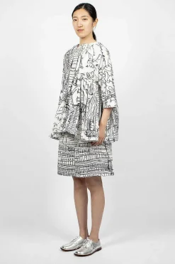 Village Print Bermuda Black/White