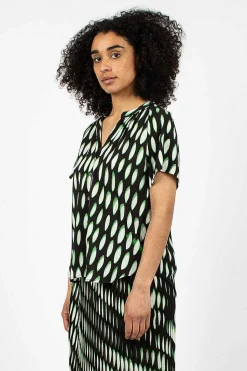 V-Neck Shirt Black/Green