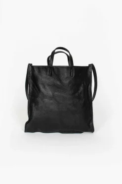 2Way Leather Tote Black