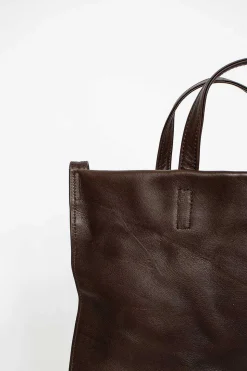 2Way Leather Tote Brown