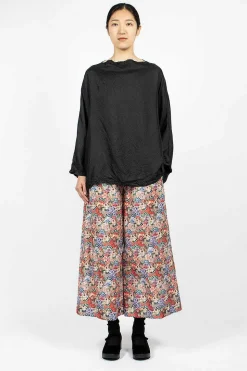 Wide Pyjama Trousers Pink Flowers