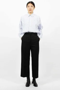 Wool Blend Trousers Black