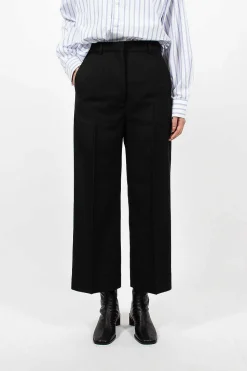 Wool Blend Trousers Black
