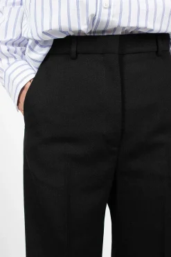 Wool Blend Trousers Black