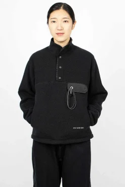 Wool Fleece Pullover Black