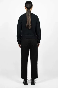 Worn Linen Cotton Drill Trouser Black