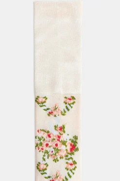 Wreath Printed Socks Cream