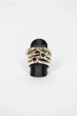 Zhang Sterling Silver Black Diamond Ring
