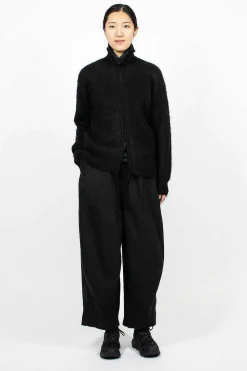 Zipped Mohair Cardigan Black
